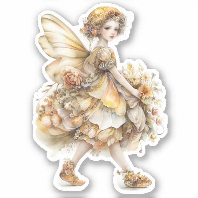 Sticker Golden Honey Fairy World – Carrying Flowers (Devant)