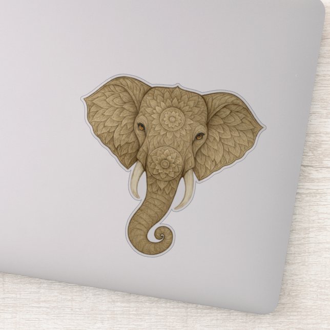 Sticker Golden Mandala Elephant Boho - Graphic Art Vinyl (Détail)
