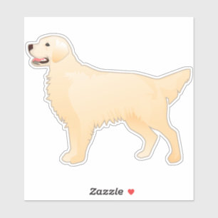Sticker Golden Retriever Anglais Crème ou Blanc