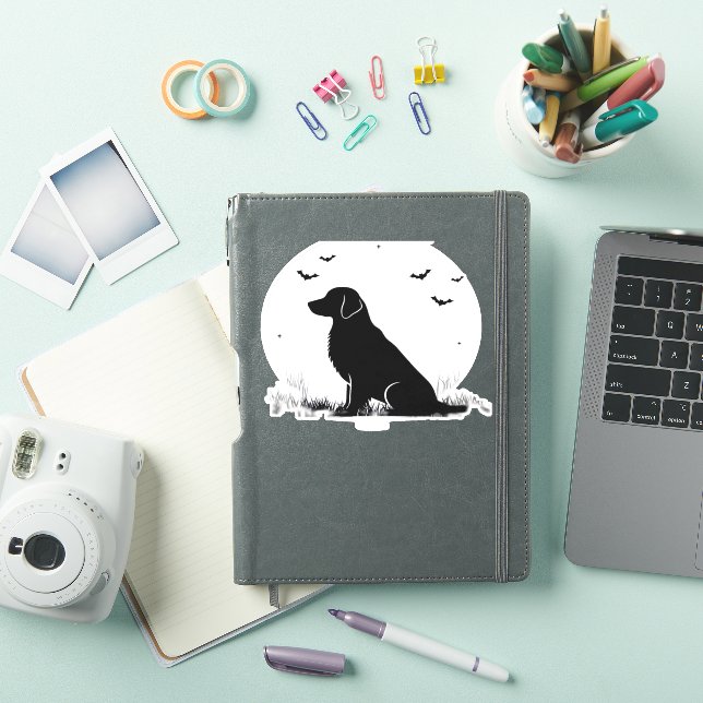 Sticker Golden Retriever Chien - Halloween Moon Silhouette (Couverture iPad)