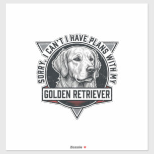 Sticker Golden Retriever Désolé j'ai des projets Amoureux