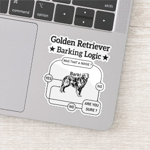 Sticker Golden Retriever Logique d'aboiement drôle Chien S