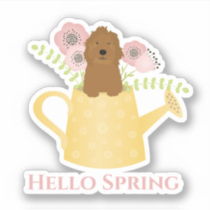 Sticker Goldendoodle Dans La Poubelle D'Arrosage