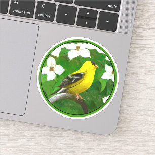 Sticker Goldfinch américain en peinture d'hiver - Oiseau s