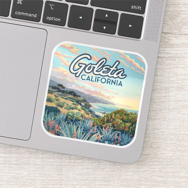 Sticker Goleta California Père Noël Barbara Isla Vista Vin (Détail)