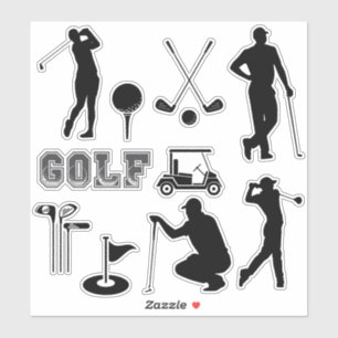 Sticker Golf Moderne En Couleur Noire