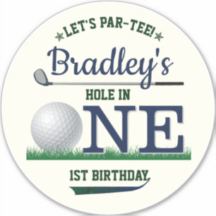 Sticker Golf PAR-TEE 1er anniversaire Grand 8"