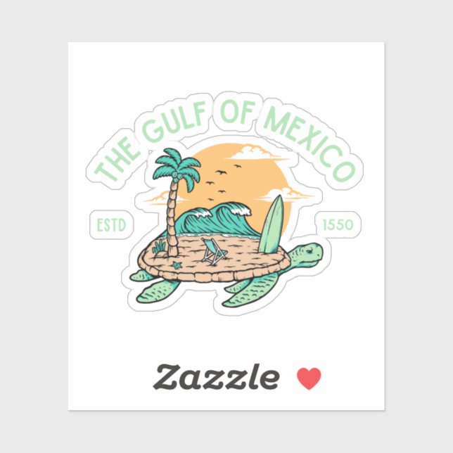 Sticker Golfe du Mexique Tortue de mer mexicaine (Feuille)