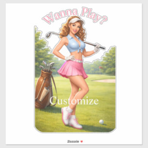 Sticker Golfeuse féminine en forme Thunder_Cove