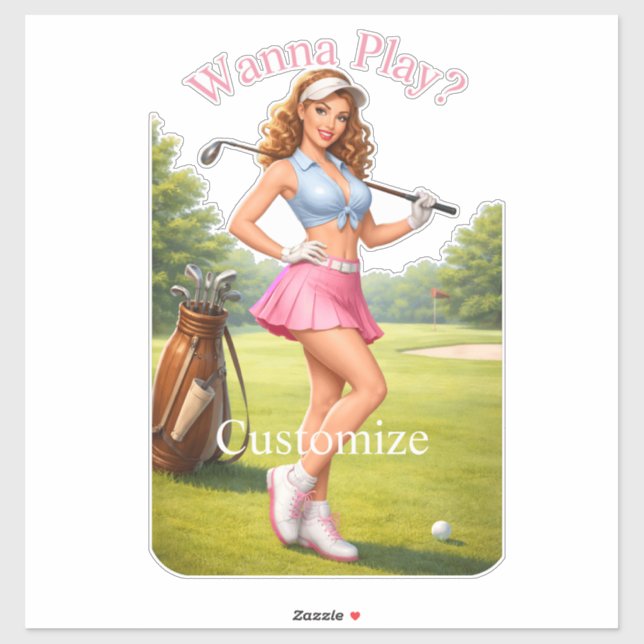 Sticker Golfeuse féminine en forme Thunder_Cove (Feuille)