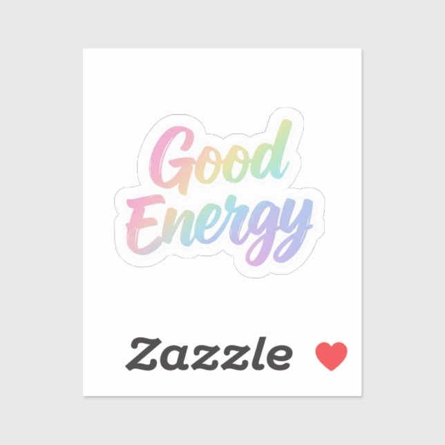 Sticker Good Energy Positive Quote Typography Design (Feuille)