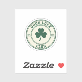 Sticker Good Luck Club Trendy Varsity Green Aesthetic