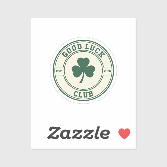 Sticker Good Luck Club Trendy Varsity Green Aesthetic (Feuille)