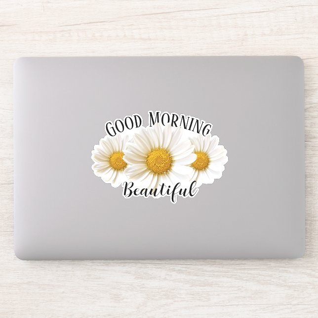 Sticker Good Morning Belle marguerite blanche (Ordinateur)