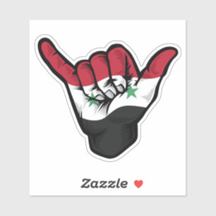 Sticker Good Vibes du drapeau de la Syrie main Sha