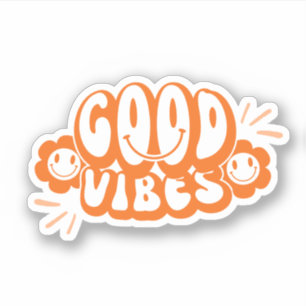 Sticker Good Vibes esthétique orange