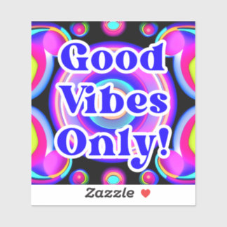 Sticker Good Vibes seulement ! Neon Colours 80's / 90s AI