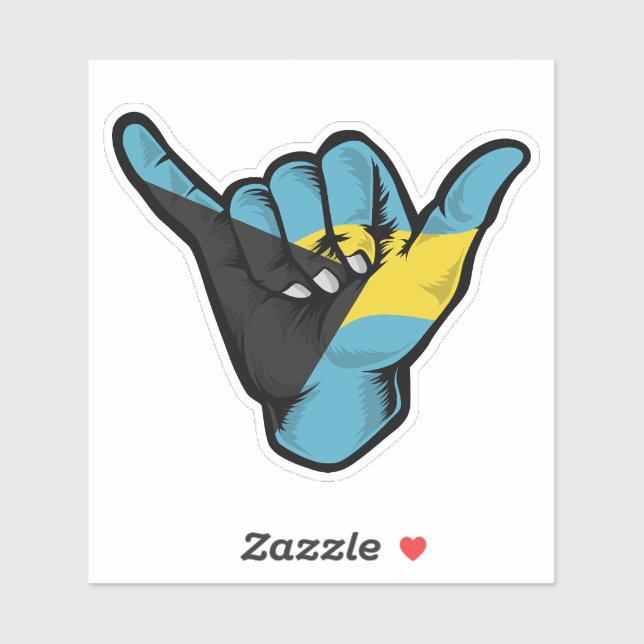 Sticker Good Vibes Shaka Hand Bahamas (Feuille)