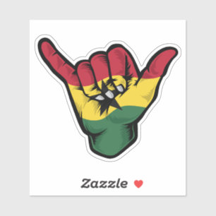 Sticker Good Vibes Shaka Hand Ghana Flag