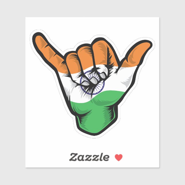 Sticker Good Vibes Shaka Hand India (Feuille)
