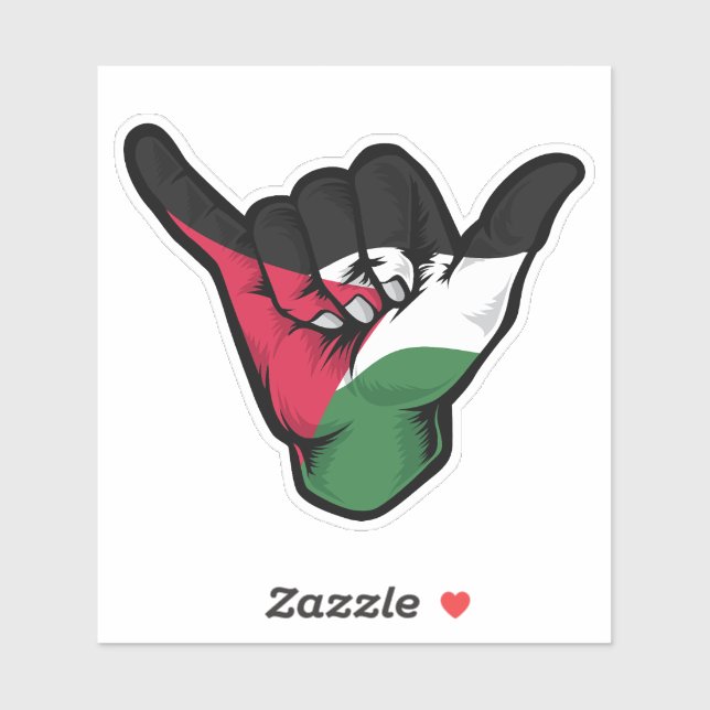 Sticker Good Vibes Shaka Hand Palestine (Feuille)