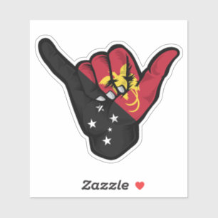 Sticker Good Vibes Shaka Hand Papouasie Drapeau