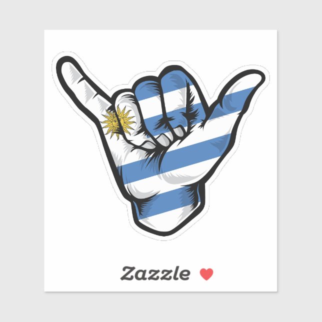 Sticker Good Vibes Shaka Hand Uruguay (Feuille)