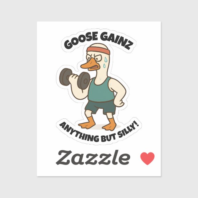 Sticker Goose Gainz – Funny Goose Gym Workout Design (Feuille)