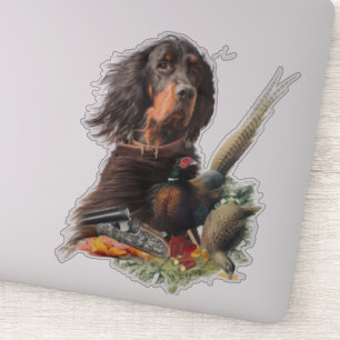 Sticker Gordon setter avec faisans, Art