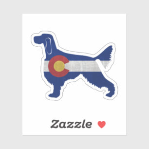 Sticker Gordon Setter Chien race Colorado Drapeau Silhouet