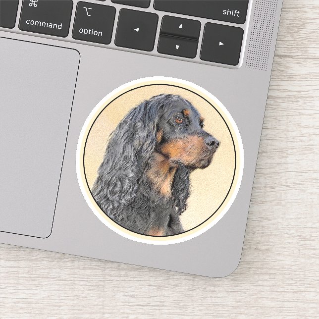 Sticker Gordon Setter Peinture - Joli art original chien (Détail)