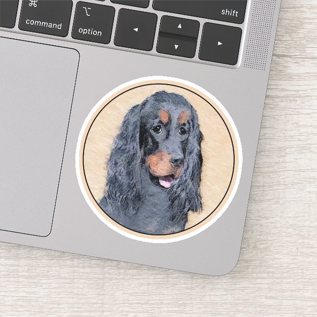 Sticker Gordon Setter Peinture - Joli art original chien (Détail)