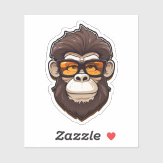 Sticker Gorilla portant des lunettes de soleil clip art