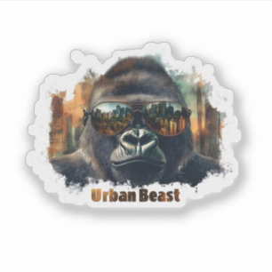 Sticker Gorille de la Bête Urbaine avec lunettes de soleil