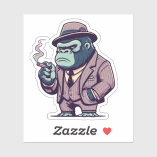 Sticker gorille king, gorille mafia,