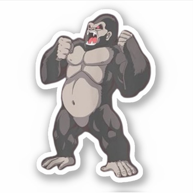 Sticker Gorille qui rugit Singe Grand Singe (Devant)
