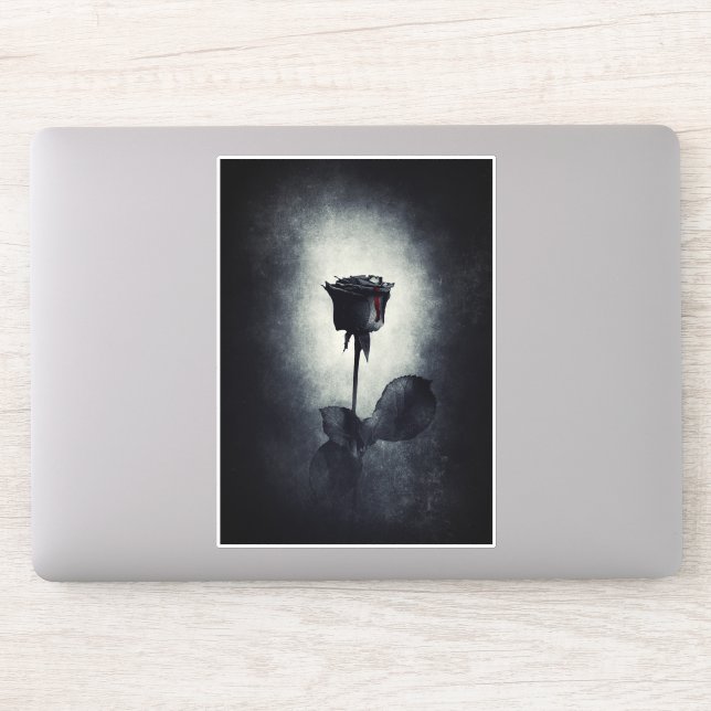 Sticker Goth Black Rose Dripping Blood (Ordinateur)