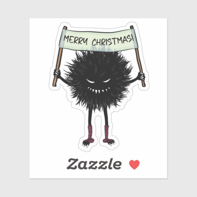 Sticker Goth Caractère de Noël Malin Bug (Feuille)