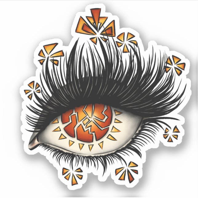 Sticker Goth étrange oeil art sorcier (Devant)