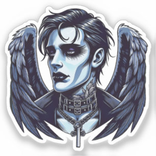 Sticker Goth Man Angel Dark Imaginaire art