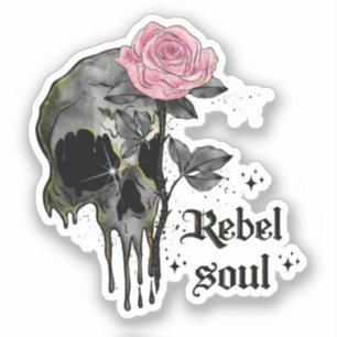 Sticker Goth Skull   Rebel Soul