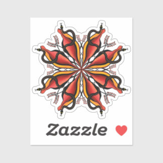 Sticker Goth Snakes Flower Tattoo Style