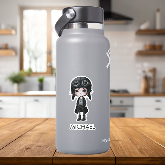 Sticker Gothic Boy Pilot Anime Cartoon kids Personalized (Créateur téléchargé)