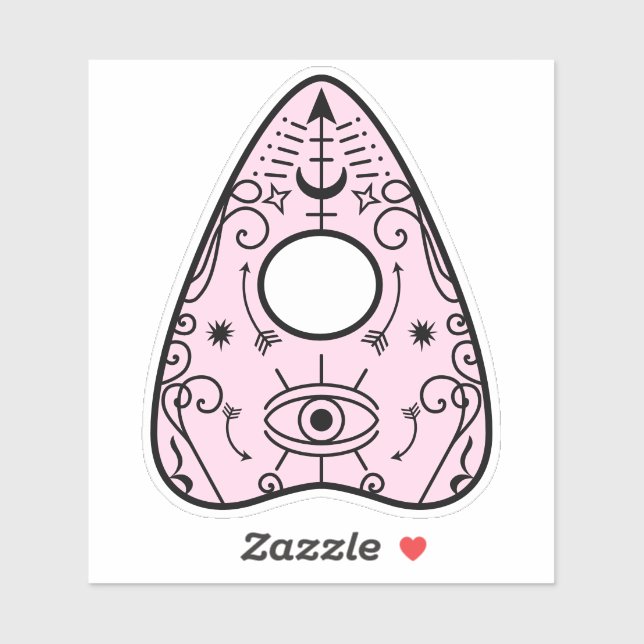 Sticker Gothique Pastel Rose Black Spirit Board Planchette (Feuille)