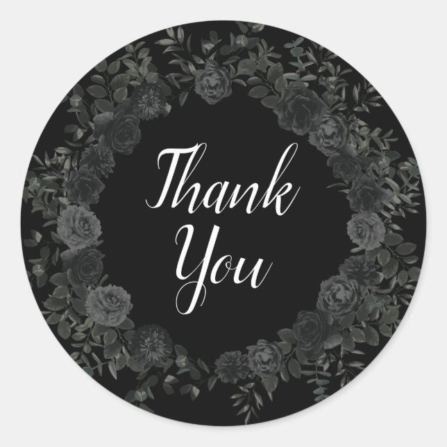 Sticker gothique Rose blanc et noir Favoriser les  (Devant)