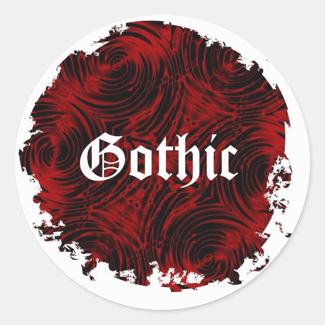 Sticker gothique rouge peint (Devant)