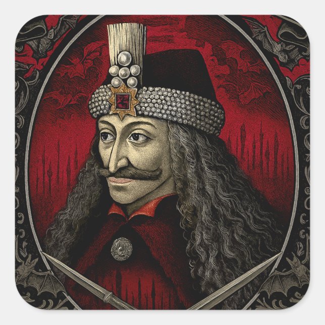 Sticker gothique Vlad Dracula - Horreur vampire fo (Devant)
