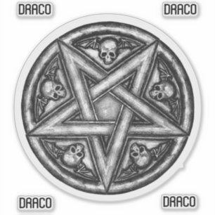 Sticker Gothique Wicca Pentagram Crânes Vinyl Cuto