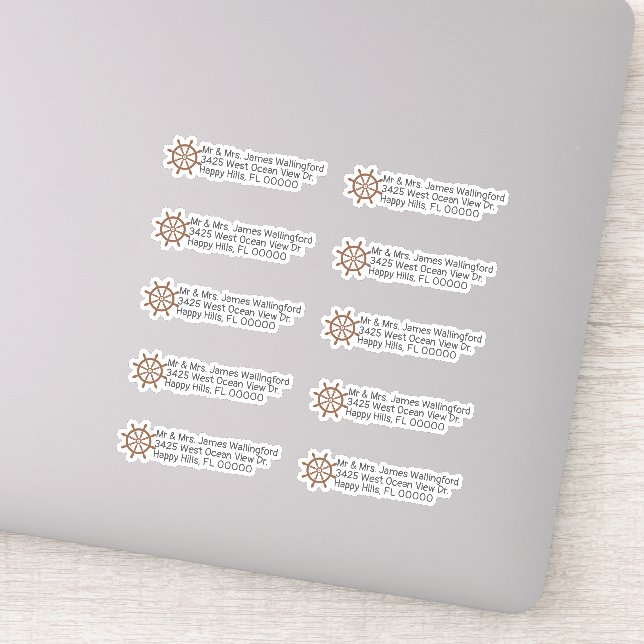 Sticker Gouvernail de Navire Voile Bateau Forme Adresse de (Détail)