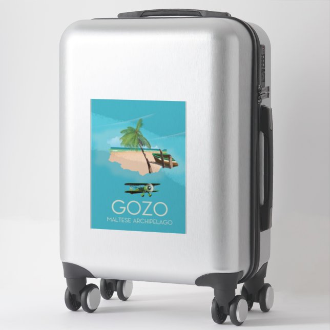 Sticker Gozo, archipel maltais Affiche de voyage. (Sur valise)
